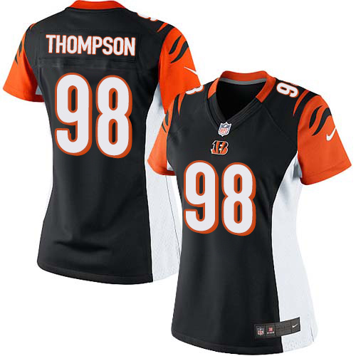 Women's Elite Brandon Thompson Nike Jersey Black Home - #98 NFL Cincinnati Bengals